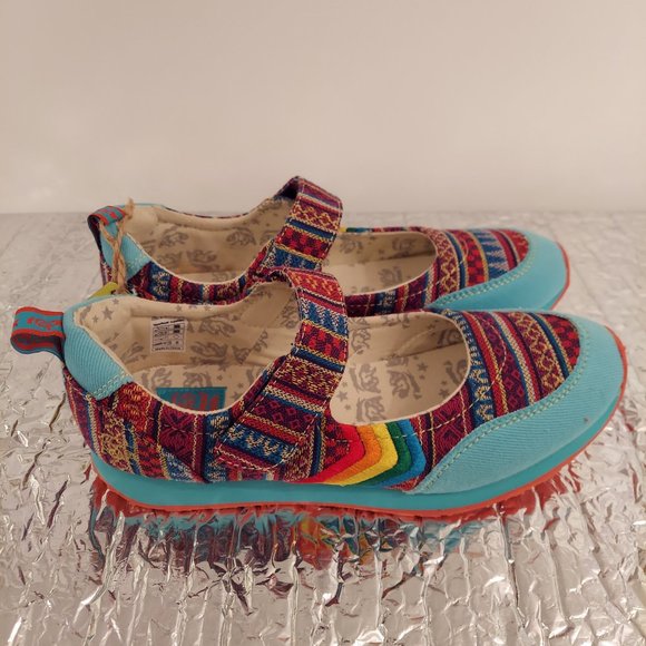 Tigerbear Republik turquoise Aztec tapestry pattern sneakers EUC - Picture 11 of 16